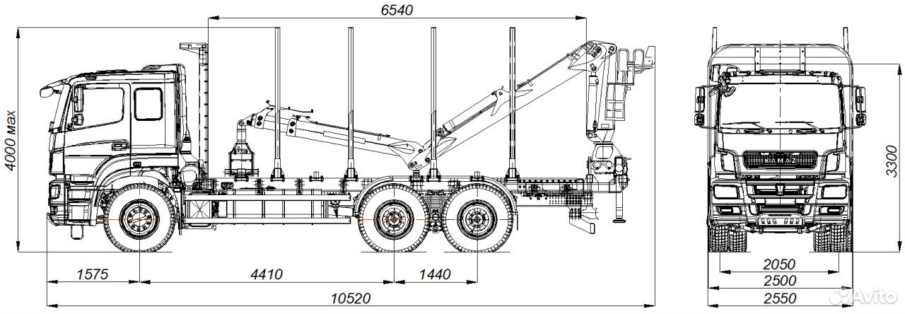 Камаз 43118 сортиментовоз чертеж