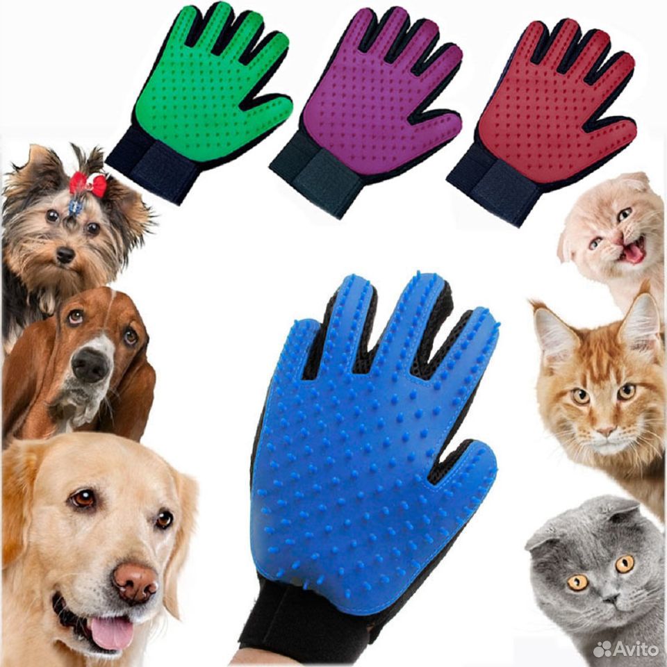 Перчатки для удаления волос для кошек и собак купить на Зозу.ру - фотография № 1