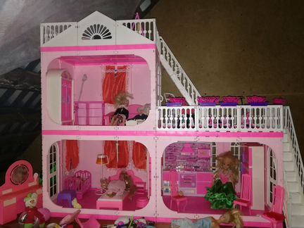 Домик кукольный 3х этажный для Барби