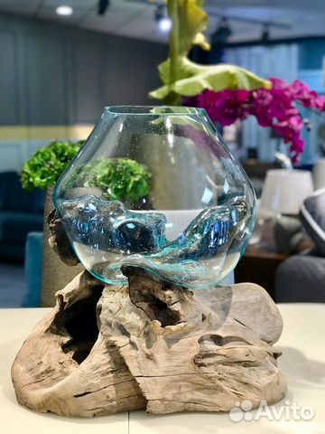 Декоративная ваза /аквариум/ террариум с о. Бали