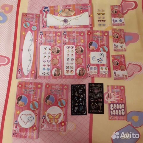 Украшения. Наклейки на тело для девочек