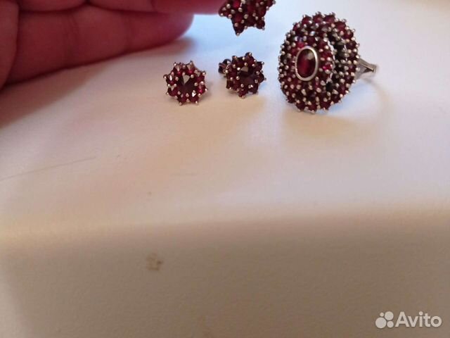 Кольцо с гранатом старая Чехия