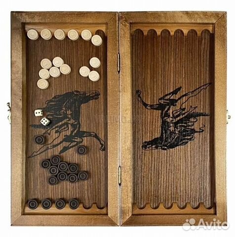 Нарды кожаные 40x40 в чехле