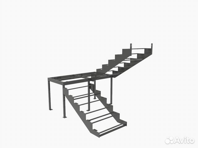 Лестница на металлокаркасе лк-2. Серия эконом