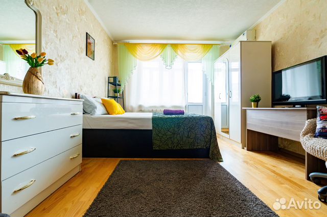 

1-к. квартира, 42 м², 3 кровати