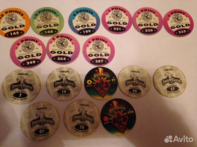 Gold, Power Rangers кэпсы, сотки, фишки Gold, Power Rangers кэпсы, сотки, фишки