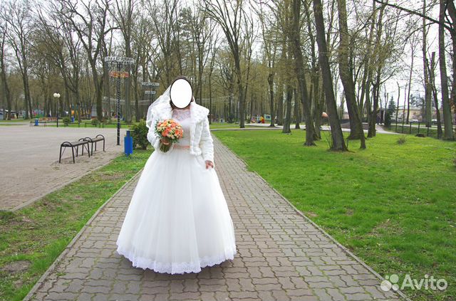 Свадебное платье + шуба