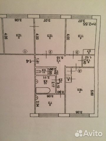 Комната 54.9 м² в 3-к, 5/5 эт.