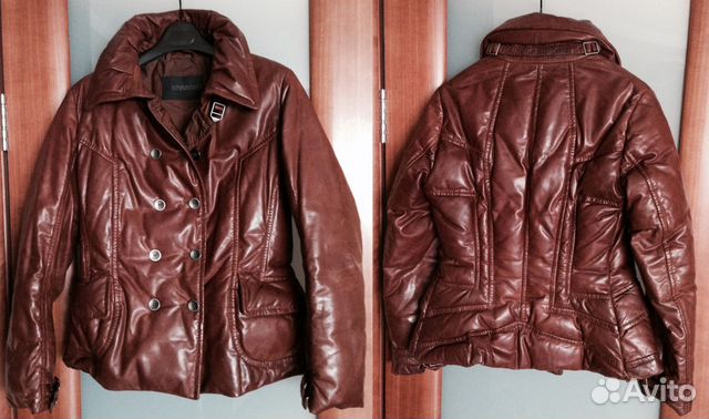 Кожаный пуховик Ermanno Scervino