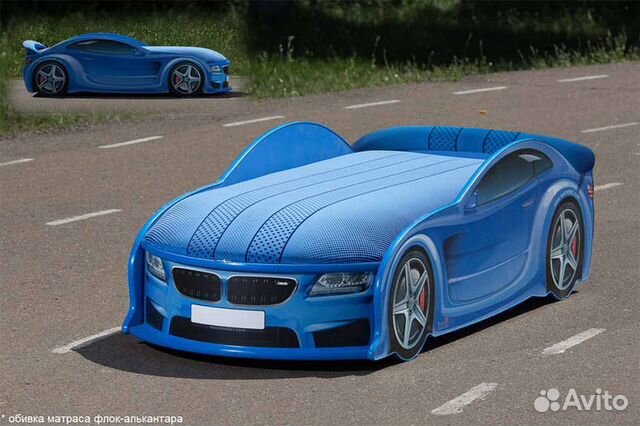 Кроватка машина бмв синяя