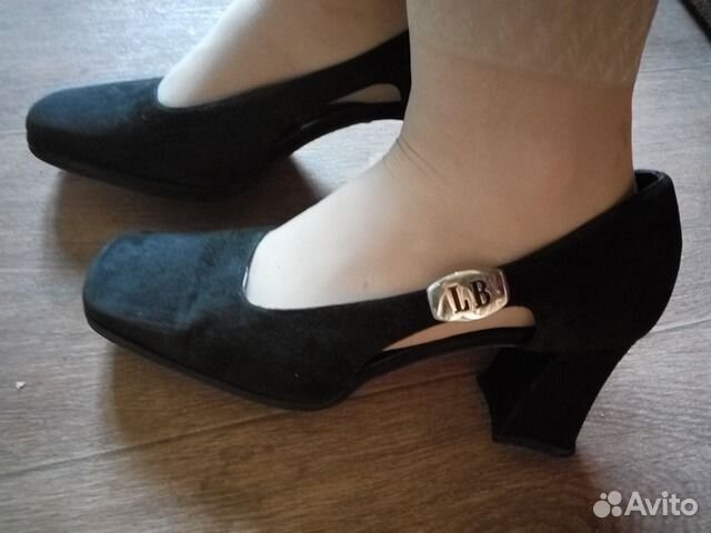 Туфли черные, замша, loriblu 39 р