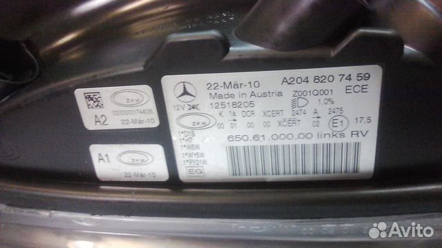 Фара левая Мерседес 204 Mercedes-Benz GLK 204