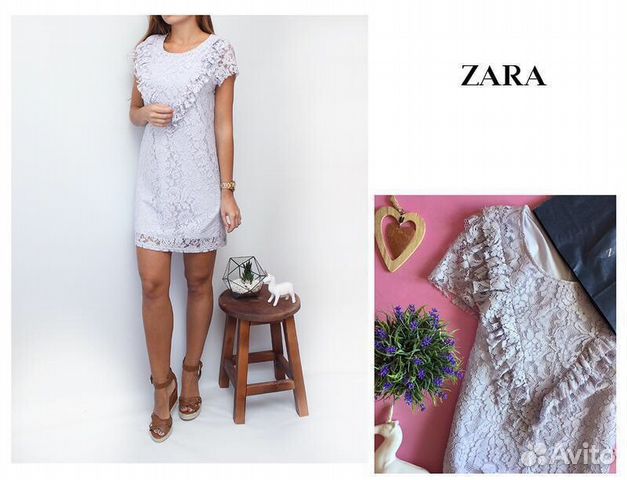 Zara Платье Кружево фото 7