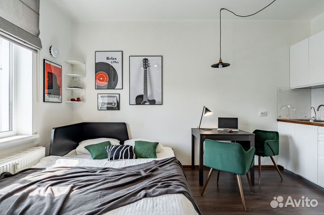 

Квартира-студия, 27 м², 2 кровати