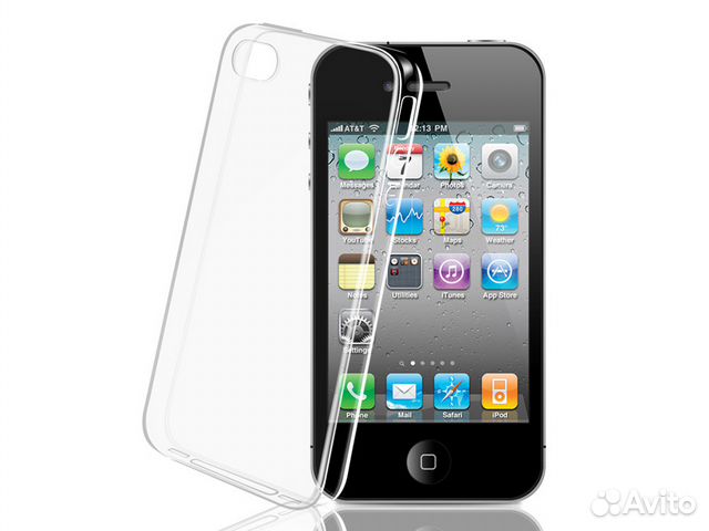 84012373227 Тонкий силиконовый чехол iPhone 4/4s, прозрачный