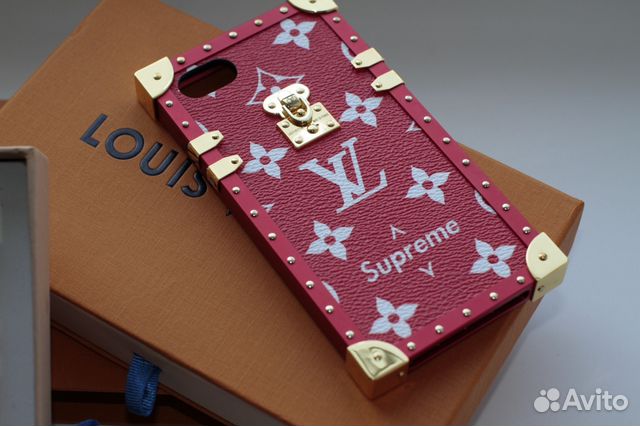 Чехол Louis Vuitton Supreme для iPhone 7,8