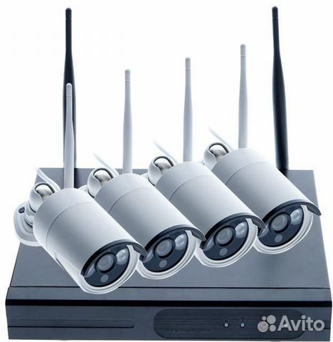 Набор для видеонаблюдения wi-fi 4 камеры + регистр Набор для видеонаблюдения wi-fi 4 камеры + регистр