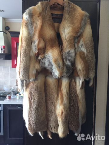 Шуба лиса из цельных шкур