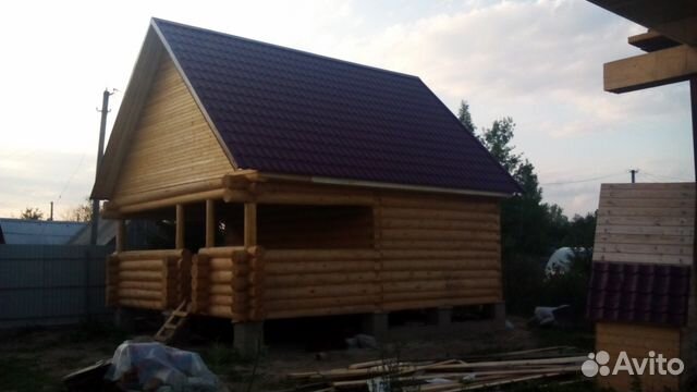 Сруб дома 6х8+3 с рубленной террасой в чашу Сруб дома 6х8+3 с рубленной террасой в чашу