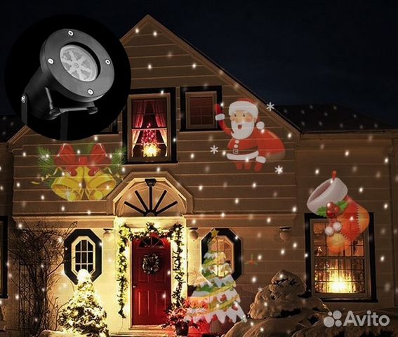 Проектор рождественский 6 Led с 12 насадками