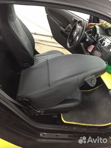Чехлы на сиденья Smart Fortwo Алькантара Ромб