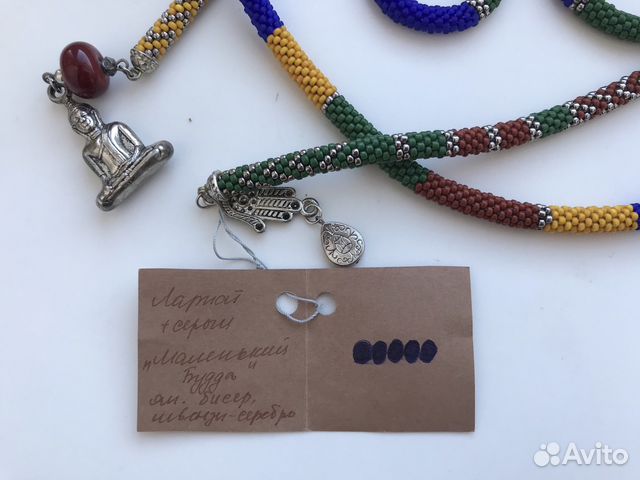 Handmade колье и серьги из бисера и серебра
