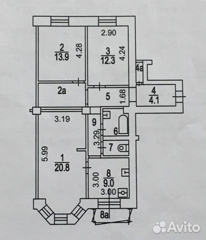 3-к квартира, 80.1 м², 4/8 эт. 3-к квартира, 80.1 м², 4/8 эт.