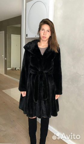 Норковая шуба с капюшоном american legend mink BLA