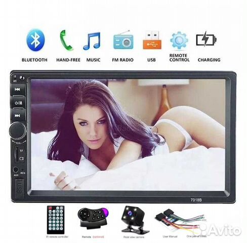 Автомагнитола с камерой Bluetooth AUX новые