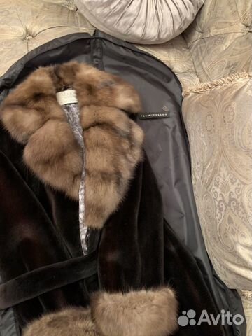 Шуба норковая с вставками из соболя