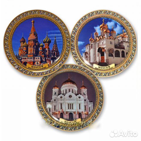 Тарелки декоративные Храмы Москвы