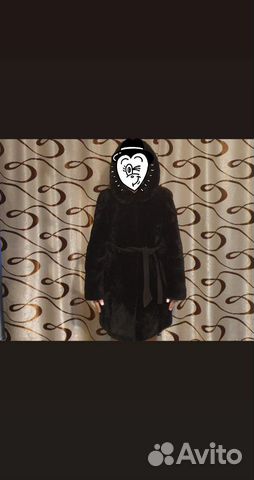 Мутоновая шуба с капюшоном