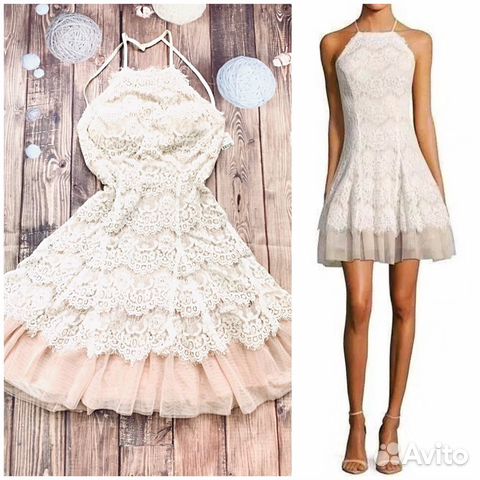 Кружевное пышное платье от кутюр L Кружевное пышное платье от кутюр L