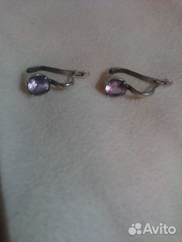 Серьги из серебра.с аметистгм