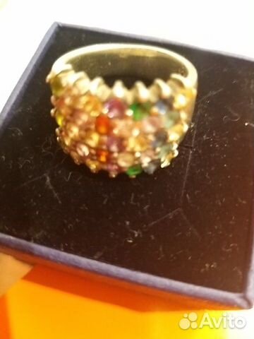 Серебряное кольцо 925 пробы с самоцветами