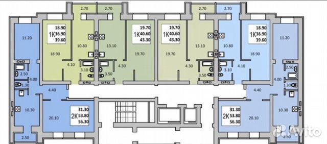 1-к квартира, 40 м², 6/16 эт.