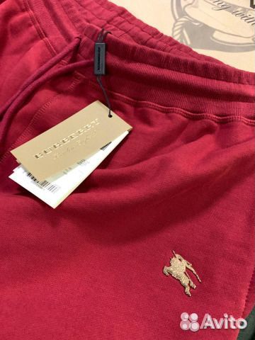 Бардовые Трикотажные Штаны Burberry London Бардовые Трикотажные Штаны Burberry London