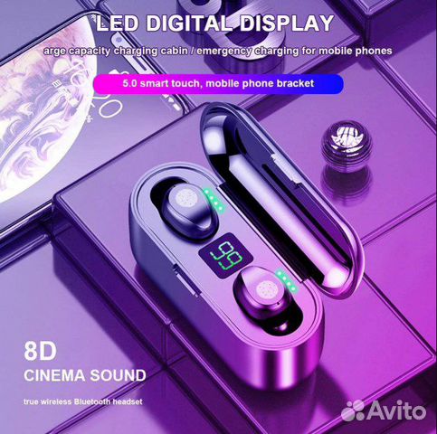 Наушники Сенсорные Power Bank Беспроводные Новые Наушники Сенсорные Power Bank Беспроводные Новые