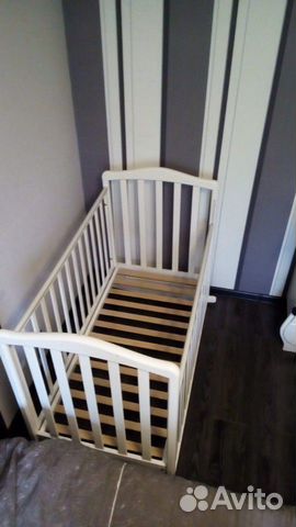 Кроватка качалка детская 120*60 белая и матрас Кроватка качалка детская 120*60 белая и матрас