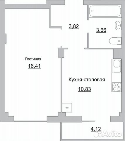 1-к квартира, 36 м², 3/10 эт.
