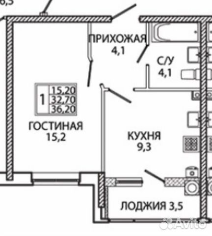 1-к квартира, 36.2 м², 15/18 эт. 1-к квартира, 36.2 м², 15/18 эт.