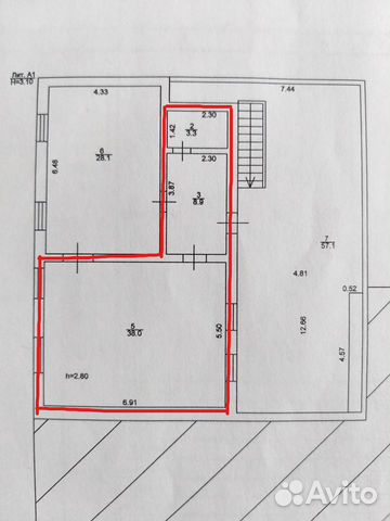 Помещение свободного назначения, 50.2 м²