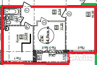 2-к квартира, 52.5 м², 10/17 эт.