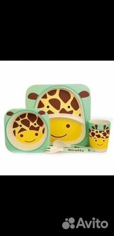 Комплект детской посуды из бамбука
