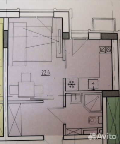 1-к квартира, 22.6 м², 2/3 эт. 1-к квартира, 22.6 м², 2/3 эт.