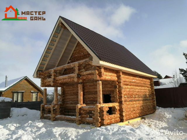 Дом из сруба в чашу (6 х 6 ) с террасой
