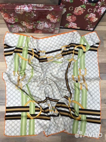 Новый женский шёлковый платок Gucci