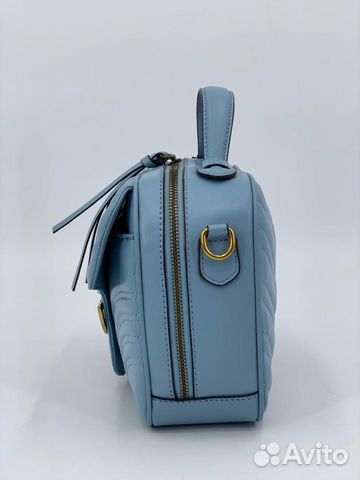Новая женская сумка мессенджер кожа Gucci голубая Новая женская сумка мессенджер кожа Gucci голубая