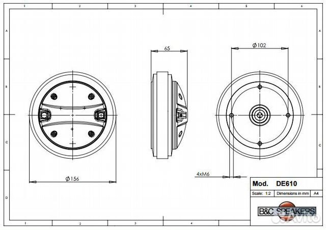 Высокочастотный драйвер B&C DE 610 Высокочастотный драйвер B&C DE 610