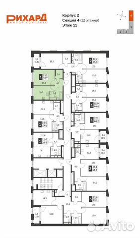 1-к квартира, 37.7 м², 11/12 эт. 1-к квартира, 37.7 м², 11/12 эт.